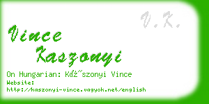 vince kaszonyi business card